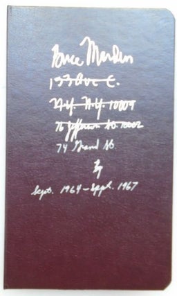 Notebook Sept. 1964–Sept 1967. Brice Marden.