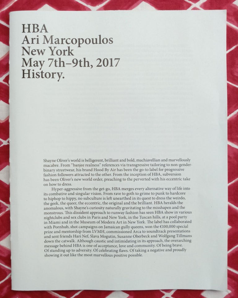 HBA Ari Marcopoulos New York May 7th-9th, 2017 History. Ari Marcopoulos.